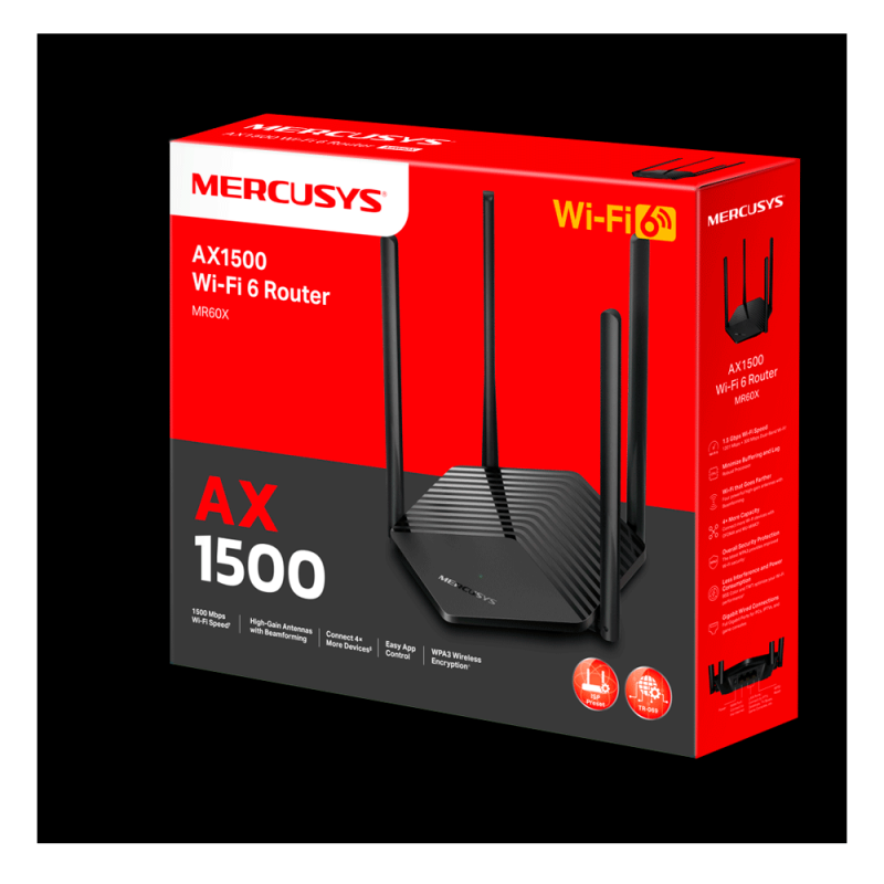 Roteador Sem Fio Mercusys MR60X AX1500 Wi-Fi 6 - Imagem 4