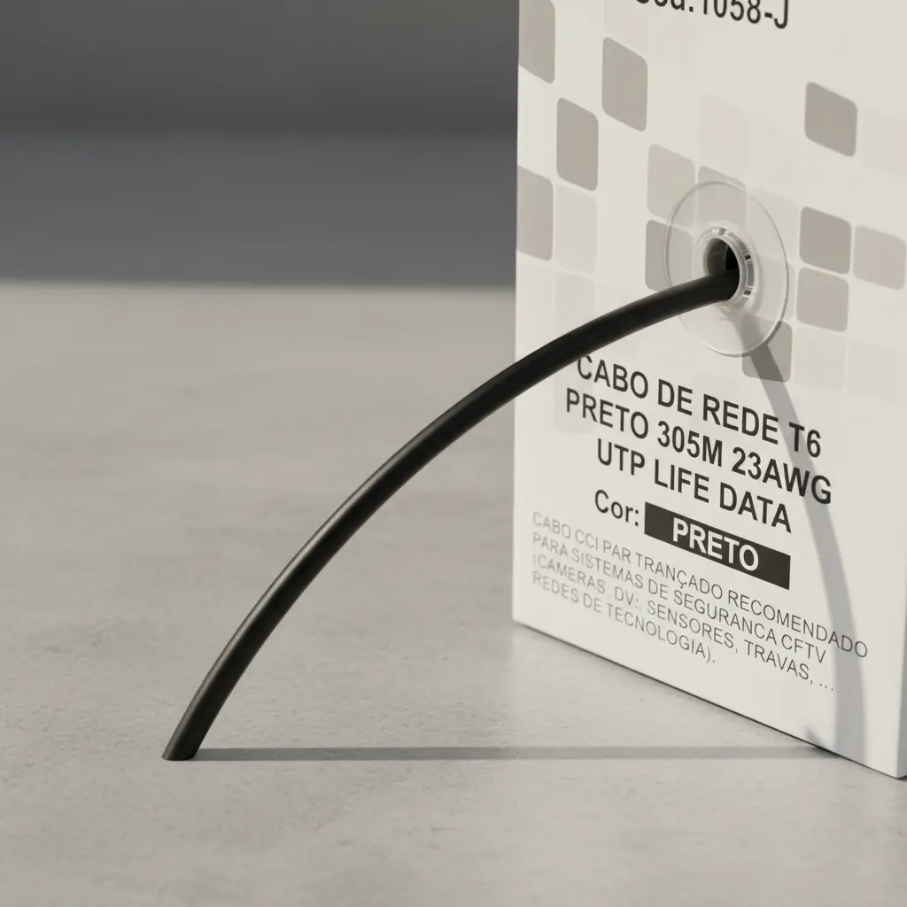 Cabo De Rede Cat.6 Utp Cca 305m 23awg Preto. - Imagem 2