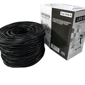 Cabo De Rede Cat.6 Utp Cca 305m 23awg Preto.