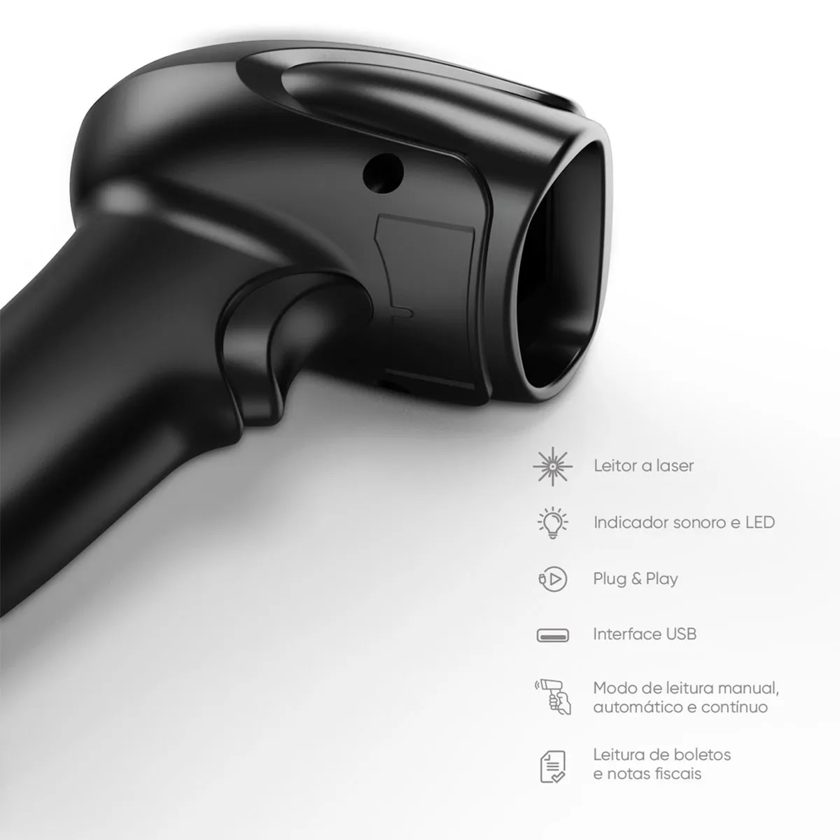 Leitor de Código de Barras USB Get LT-100 1D Preto - Imagem 2