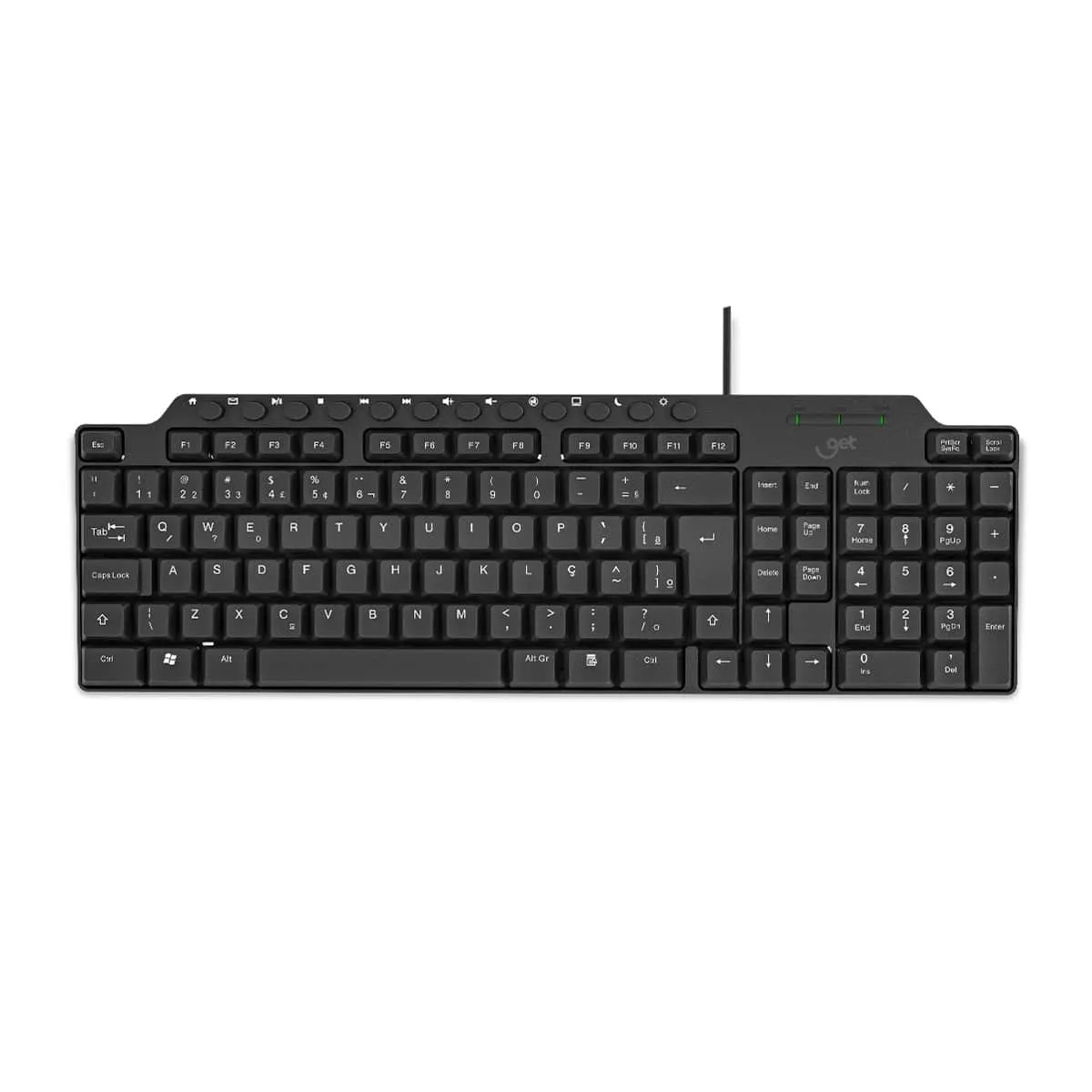 Teclado Slim com Fio USB Multimídia Get NeoDesk Preto