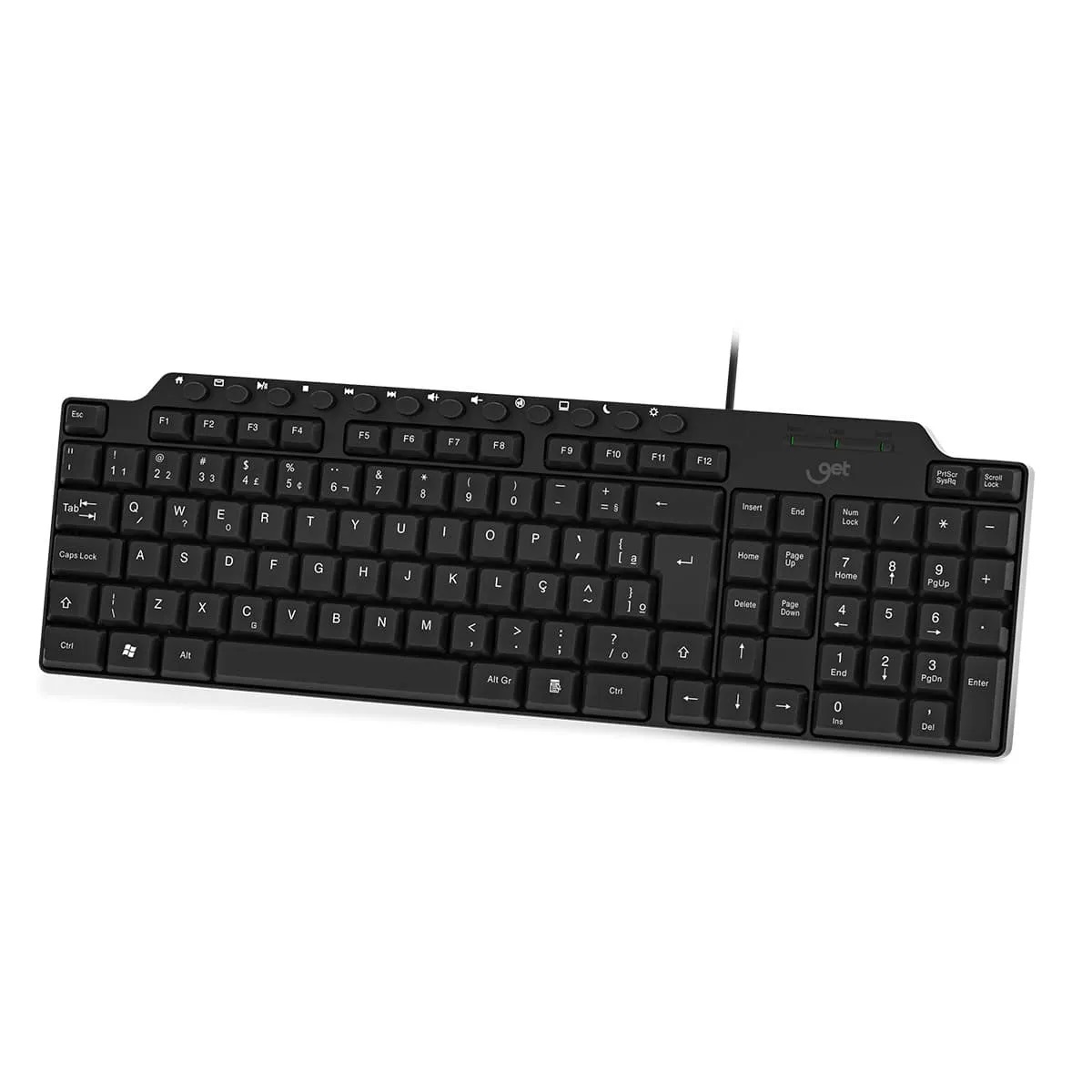 Teclado Slim com Fio USB Multimídia Get NeoDesk Preto - Imagem 2